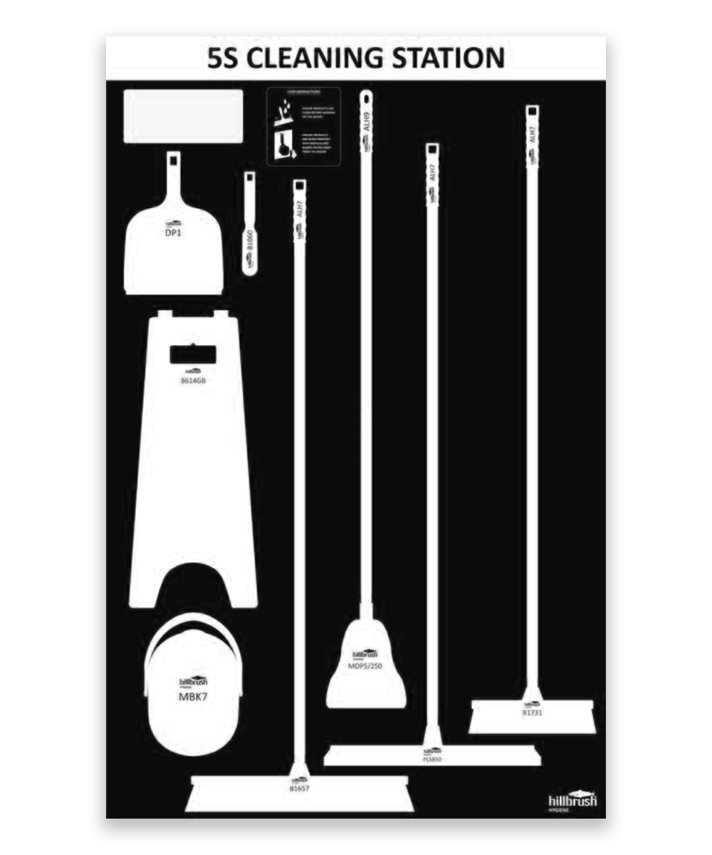 5S Floorcare Shadow Board Cleaning Station Kit