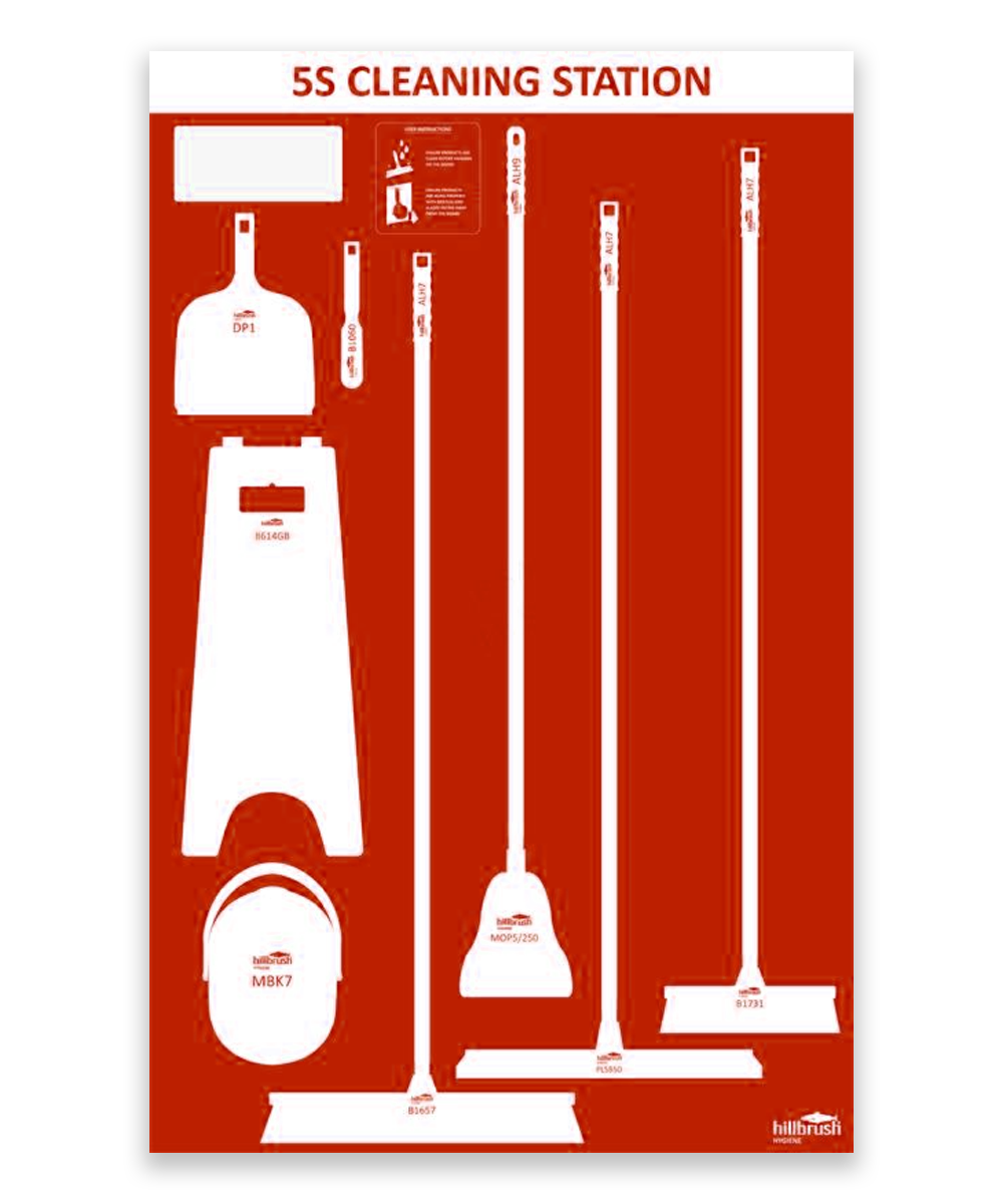 5S Floorcare Shadow Board Cleaning Station Kit